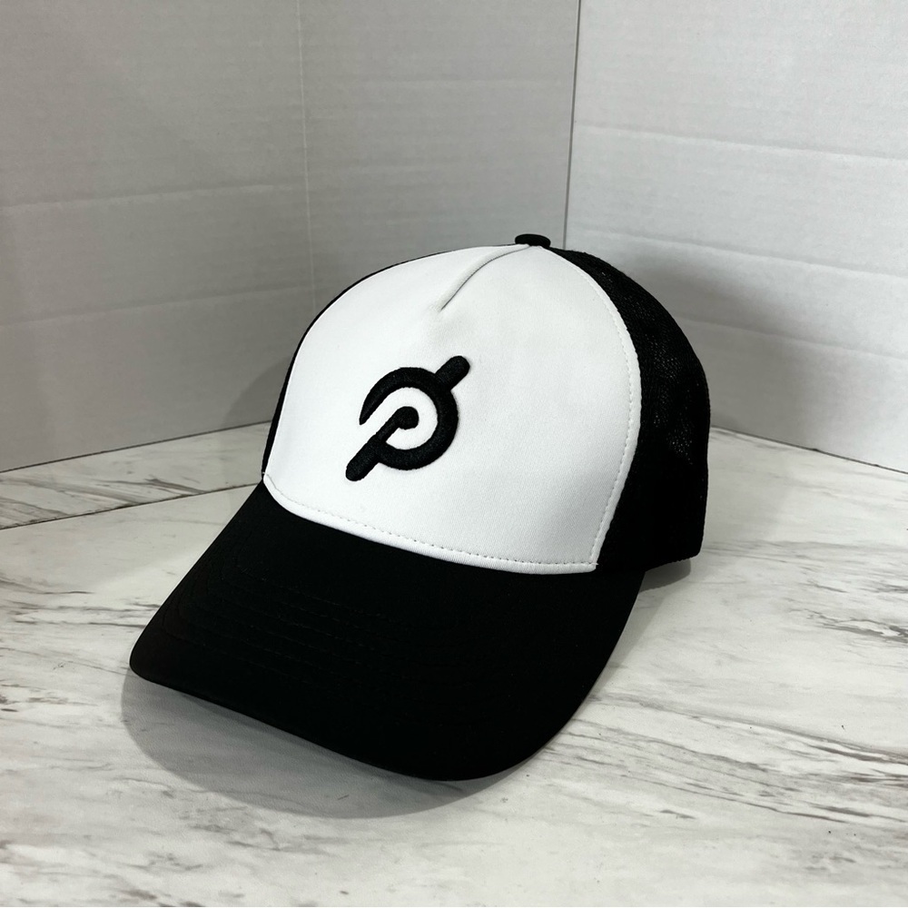 Peloton Mesh Back Cap Black White One Size Trucker Hat